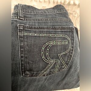 Rock & Republic Dark Jeans with Green Stitching
